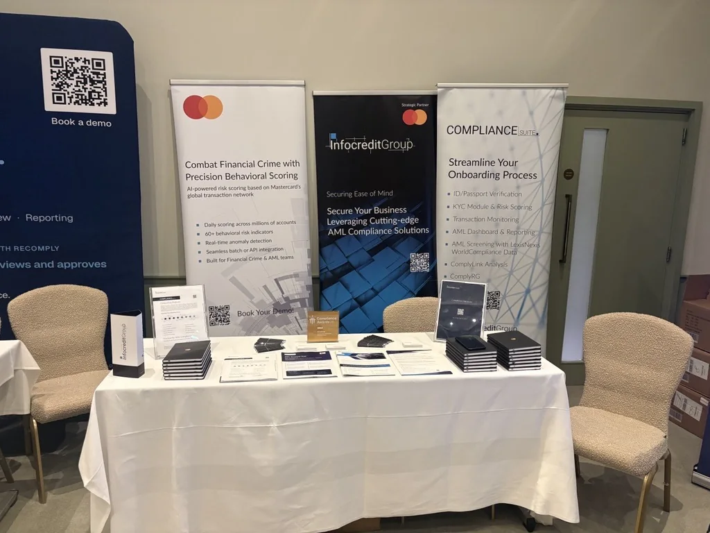 Infocredit Group, ComplianceSuite and Mastercard exhibition stand at the Financial Innovation Forum.