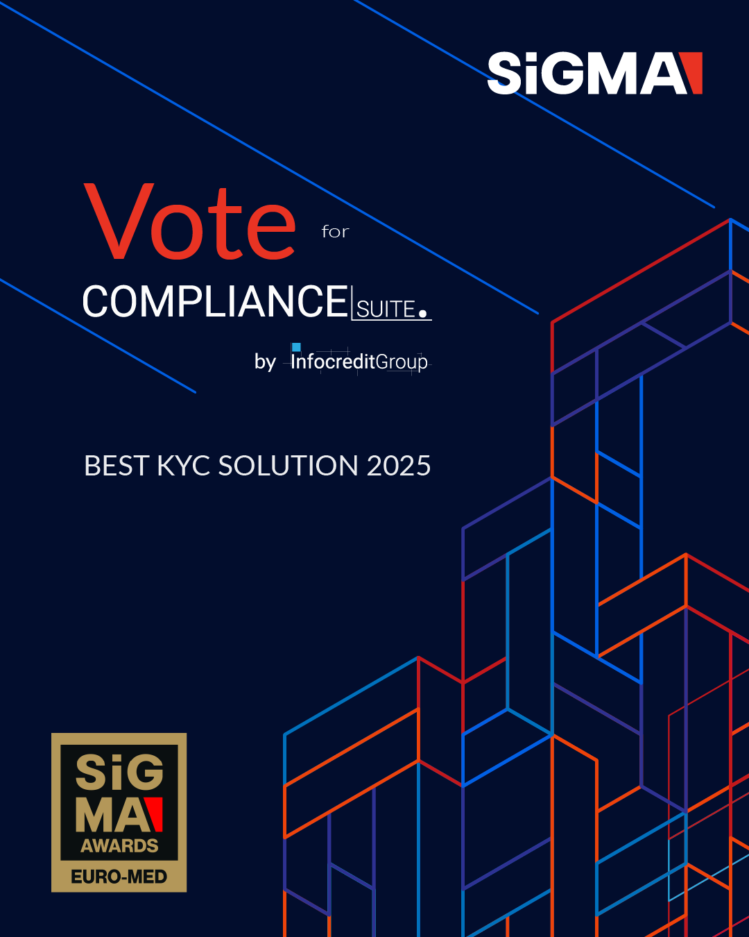 Vote for ComplianceSuite by Infocredit Group for Best KYC Solution 2025 at the SiGMA Euro-Med Awards