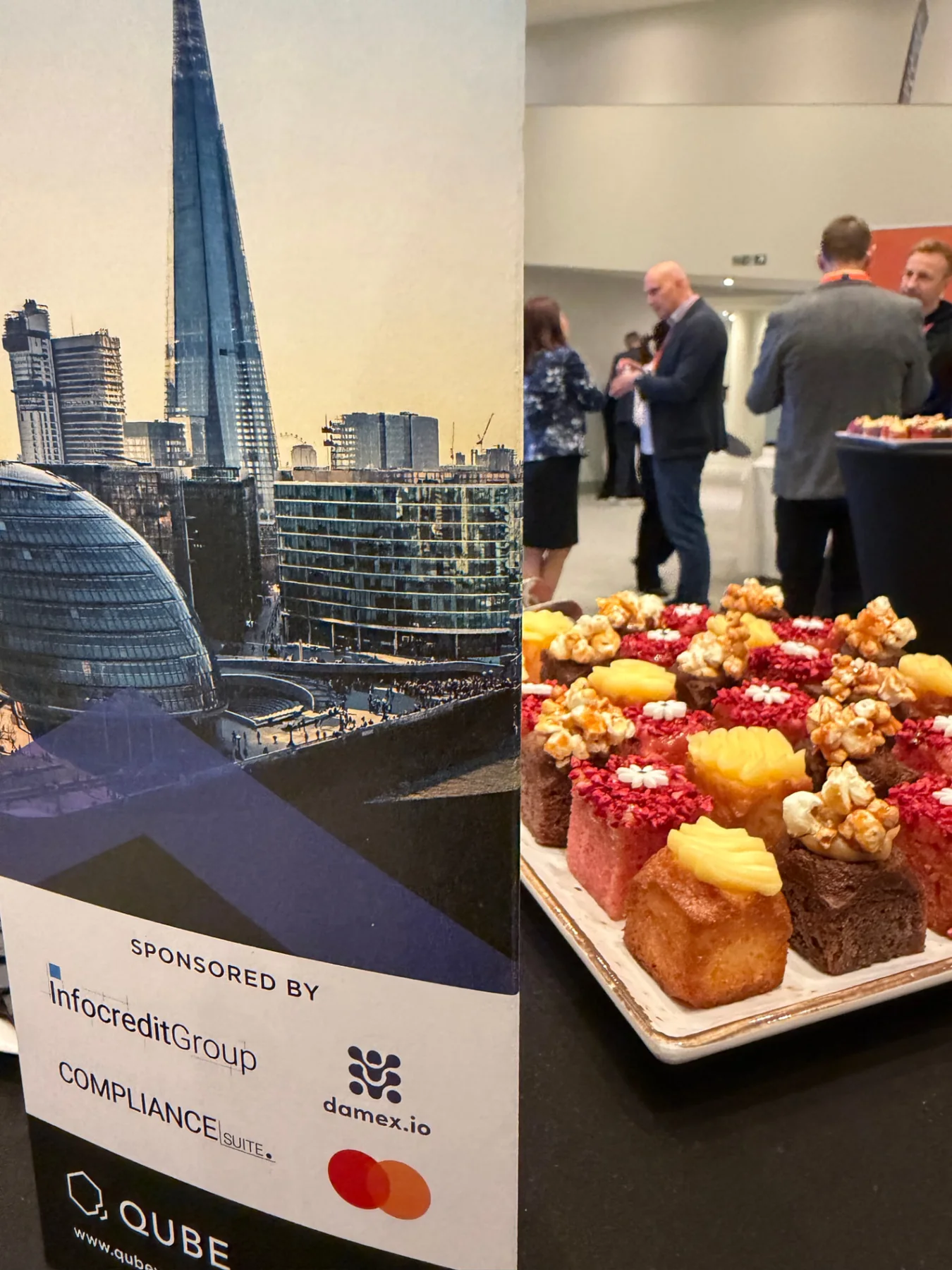 Infocredit Group and Mastercard event sponsorship display at the Financial Innovation Forum in London.
