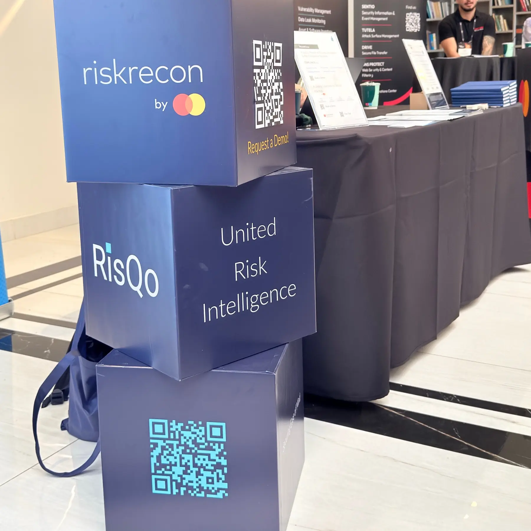 RiskRecon and RISQO displays at the Infocredit Group conference exhibition area.