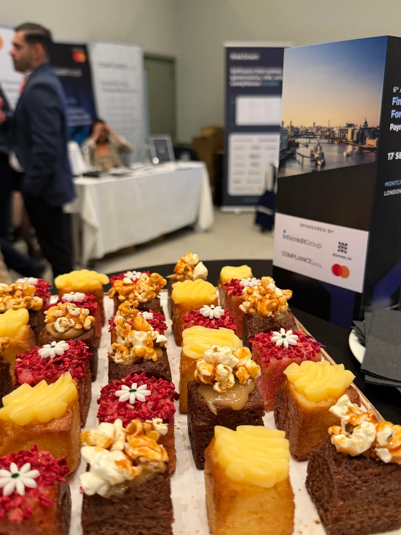 Infocredit Group and Mastercard exhibition area during the Financial Innovation Forum in London.