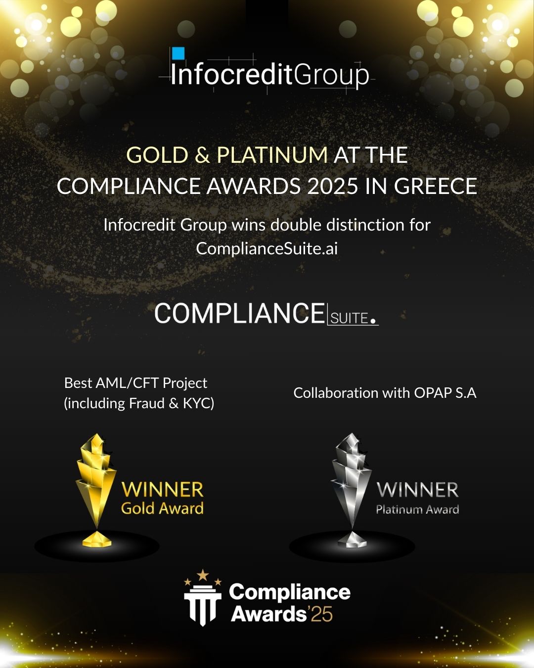 ComplianceSuite.ai wins Gold and Platinum at the Compliance Awards 2025 in Athens, Greece